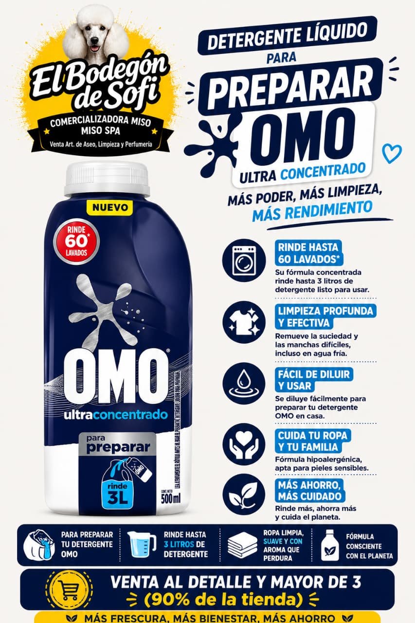 Omo Ultrapower Diluir 500ml Rinde 3L