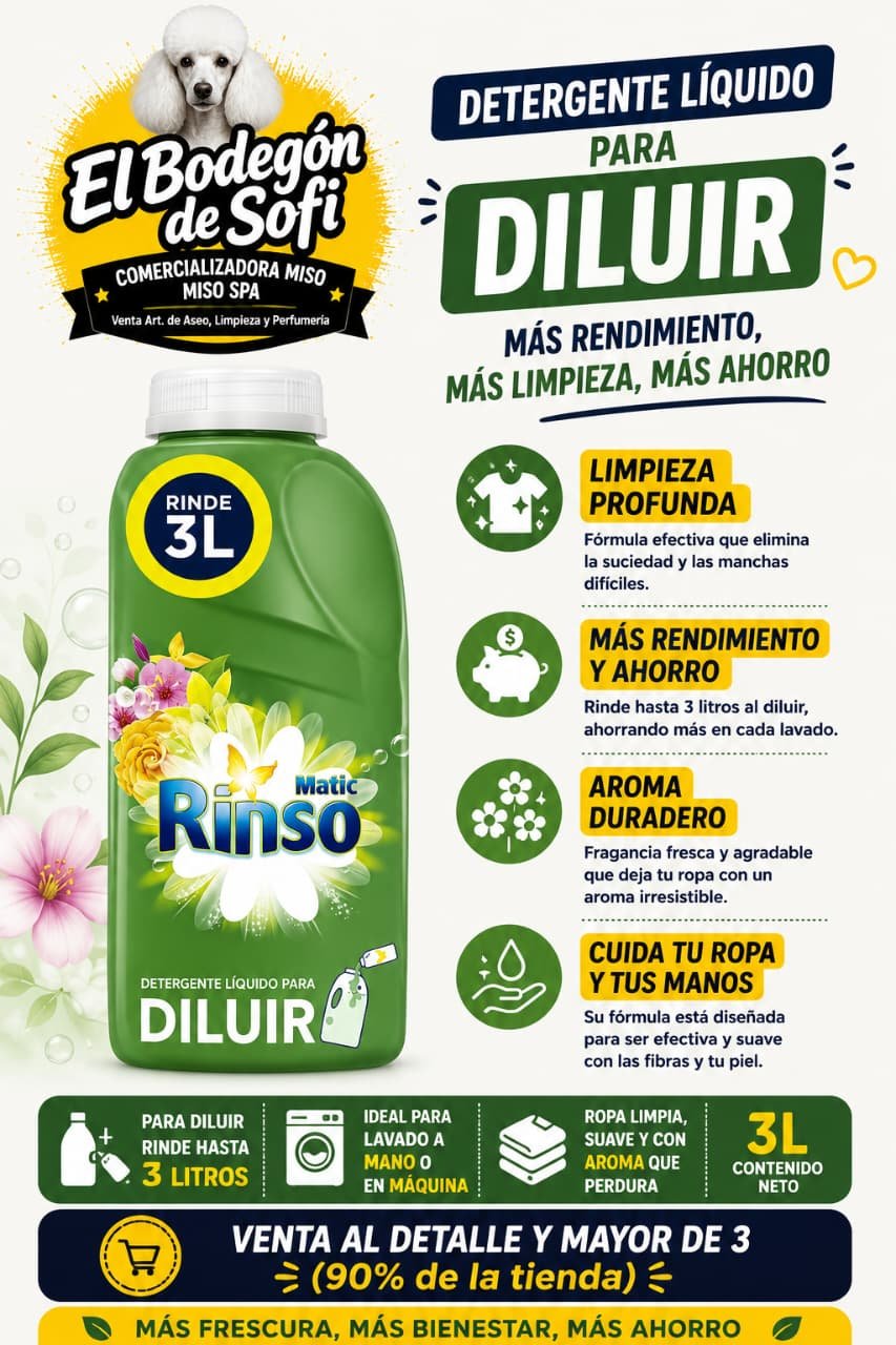 Rinso Detergente Líquido para Diluir 500 ml