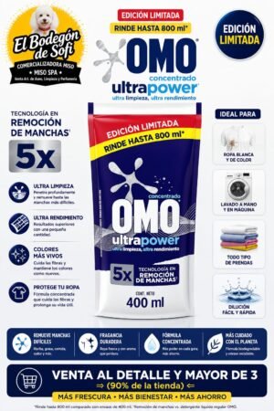 Omo Detergente Líquido Ultra Power Doypack 400 ml